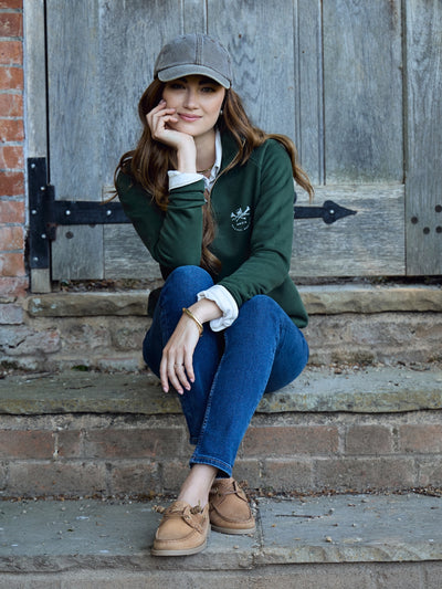 Allegra Heritage Quarter Zip Sweatshirt Duffle Green