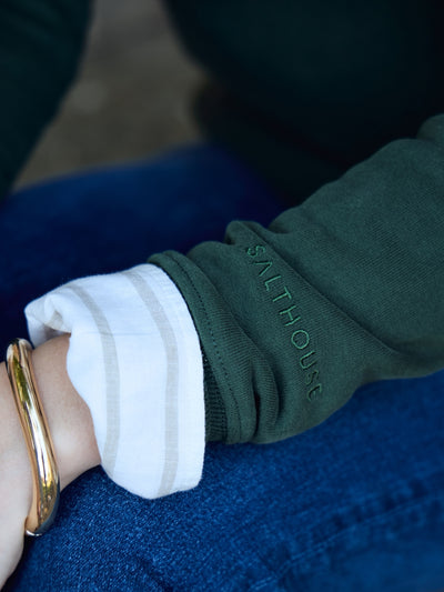 Allegra Heritage Quarter Zip Sweatshirt Duffle Green