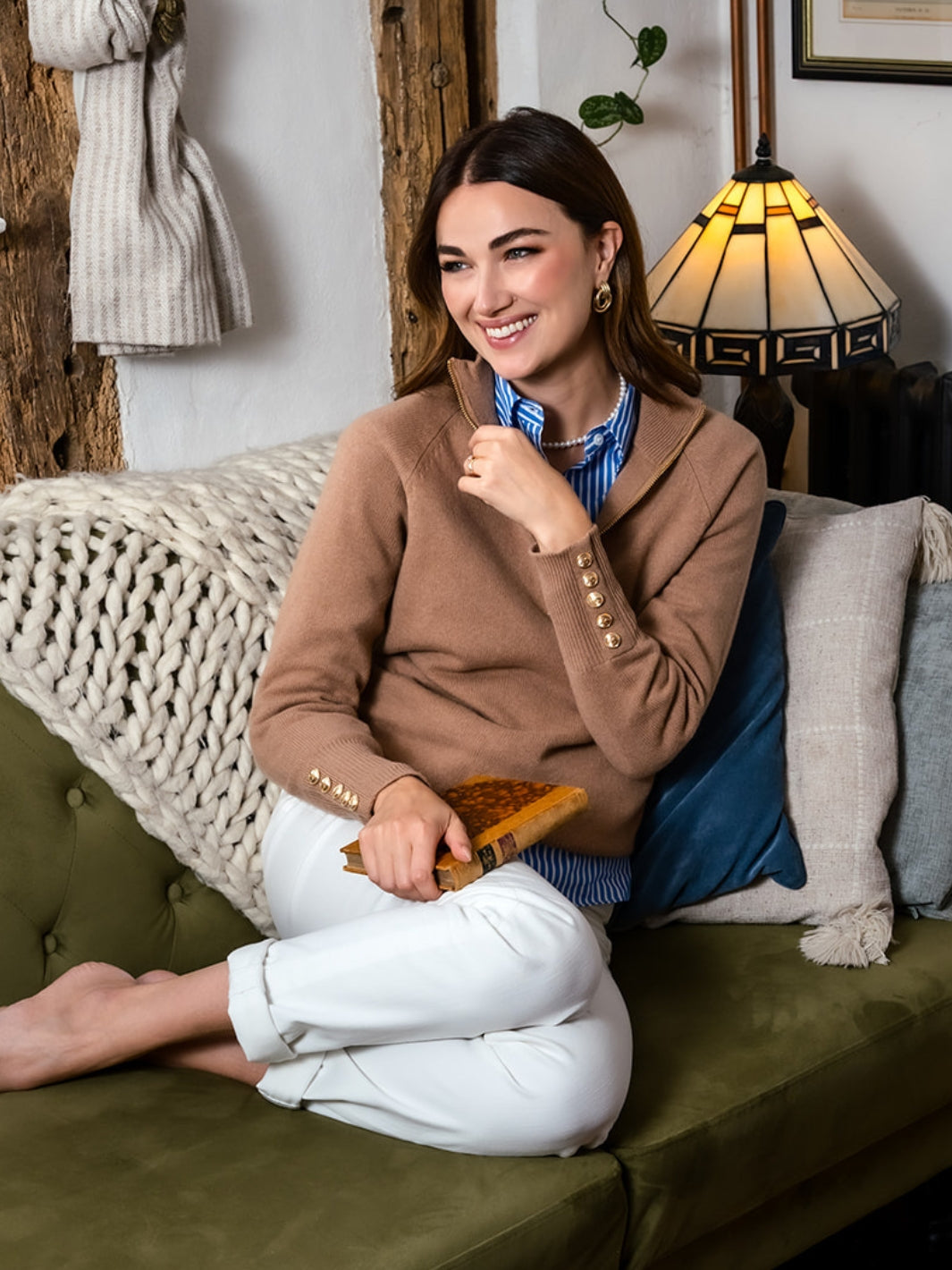 Blake Quarter Zip Knit Camel