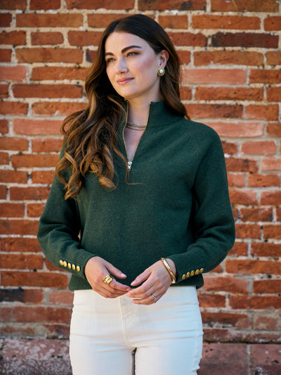 Blake Quarter Zip Knit Rosemary Green