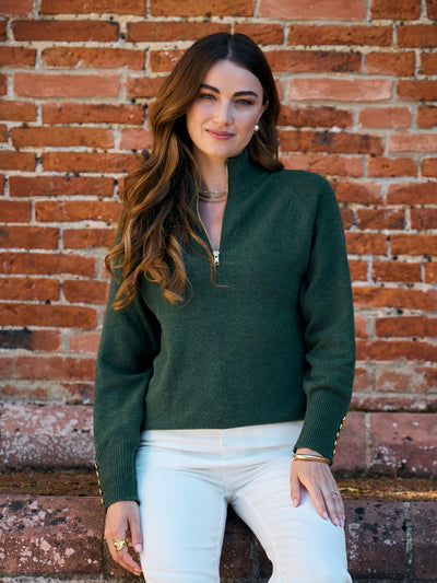 Blake Quarter Zip Knit Rosemary Green