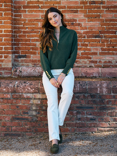 Blake Quarter Zip Knit Rosemary Green