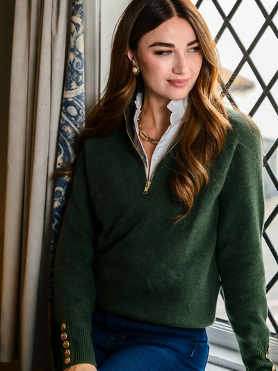 Blake Quarter Zip Knit Rosemary Green