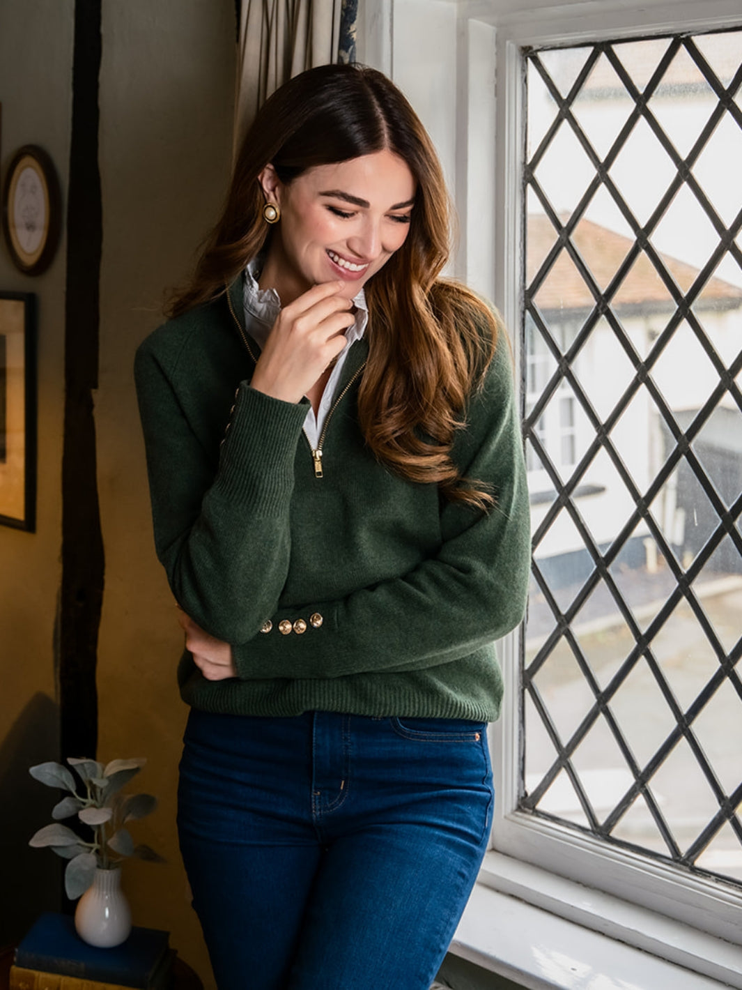 Blake Quarter Zip Knit Rosemary Green
