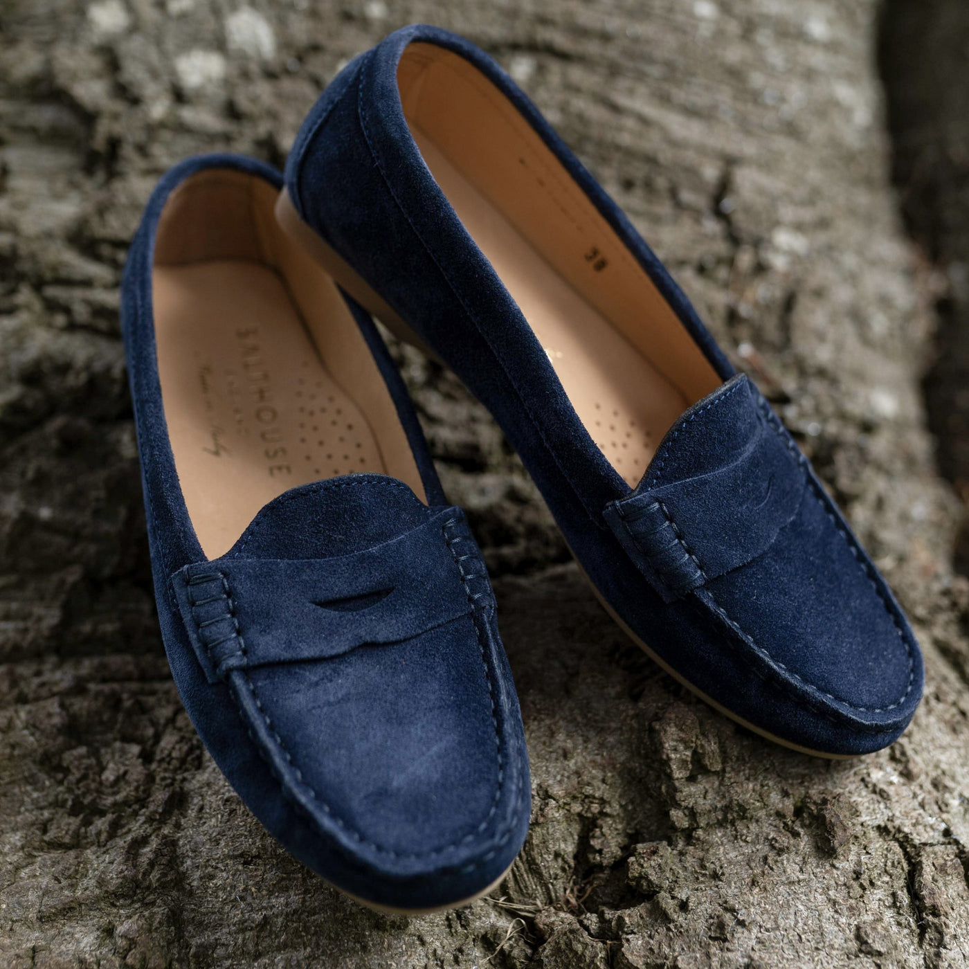 Suede Ladies Navy Loafers Rosa Loafer – Salthouse England